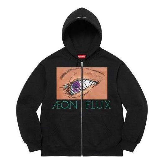 Supreme Aeon Flux Zip Up Hooded Sweatshirt 'Black Green Beige' SUP-SS22-192