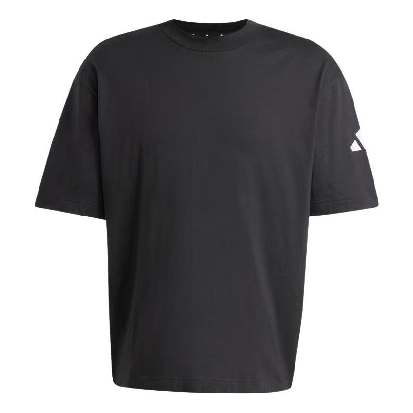 adidas Essentials Loose Fit 3 Bar Logo T-Shirt Asia Sizing 'Black White' JF3615