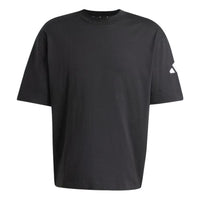 adidas Essentials Loose Fit 3 Bar Logo T-Shirt Asia Sizing 'Black White' JF3615