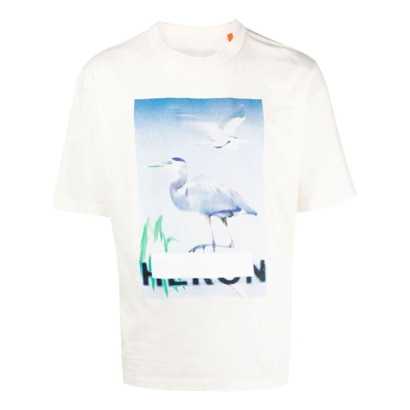 HERON PRESTON Censored Heron T-shirt 'White Light Blue' HMAA032S23JER0020140