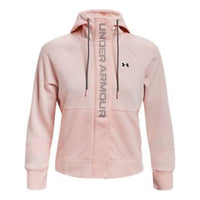 (WMNS) Under Armour Rival Fleece Full Zip Jacket 'Light Pink' 1365845-685