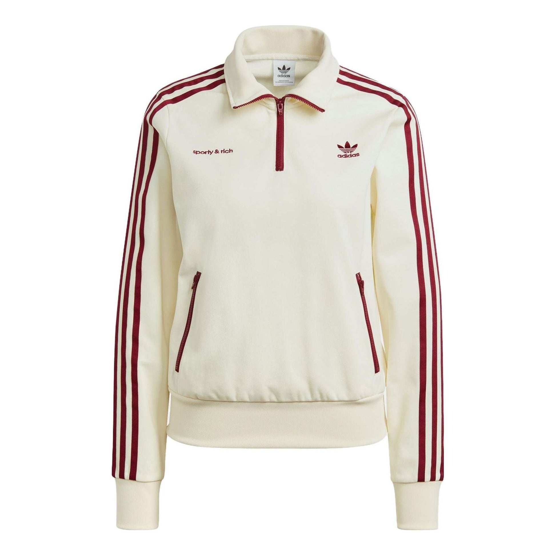 (WMNS) adidas x Sporty & Rich Half-Zip Track Jackets 'White' IB2157