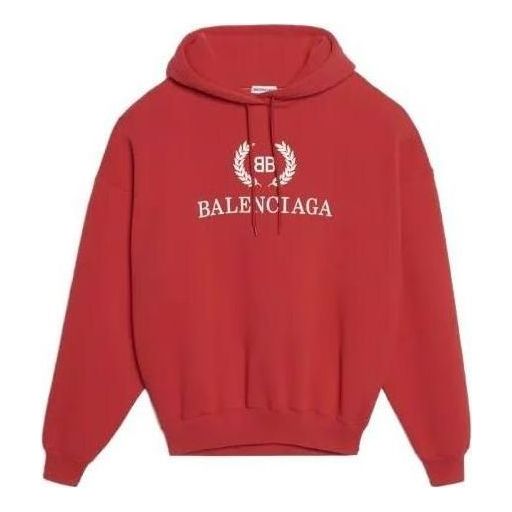 Balenciaga Cotton BB Logo Oversized Hoodie 'Red' 547765TCV316400