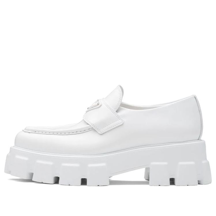 (WMNS) PRADA Brushed Leather Pointy Monolith Loafers 'White' 1D663M_055_F0009_F_055