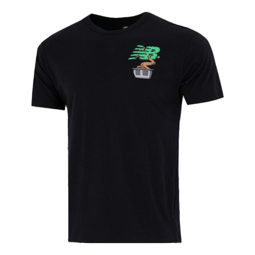 New Balance Essentials Roots T-Shirt Asia Sizing 'Black Green' AMT21567-BK