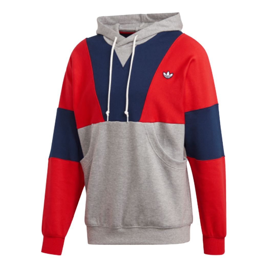 adidas originals Hoody Colorblock Casual Knit Gray Red Blue FM2207