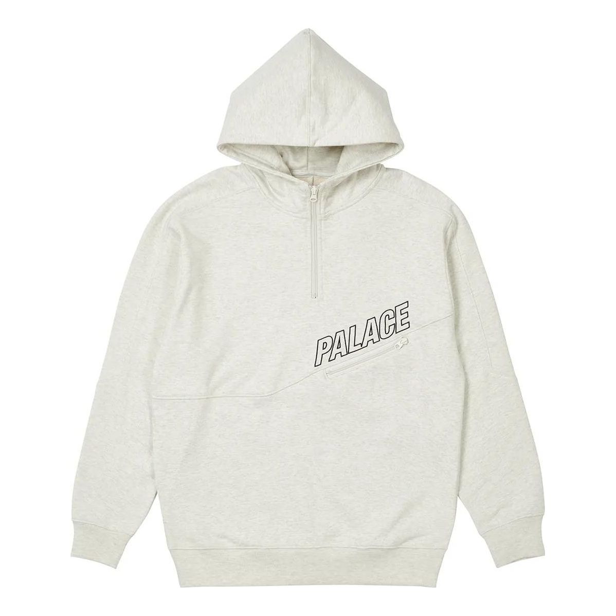 Palace SS22 Slant 1/4 Zip Hoodie 'Grey' P22CS032