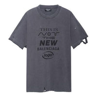 Balenciaga 'This Is Not' Logo T-shirt 'Grey' 661705TKVD91069