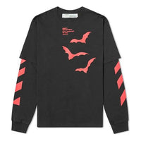 Off-White Diagonal Bats Double Sleeve For Men Black OMAB022E191850071020