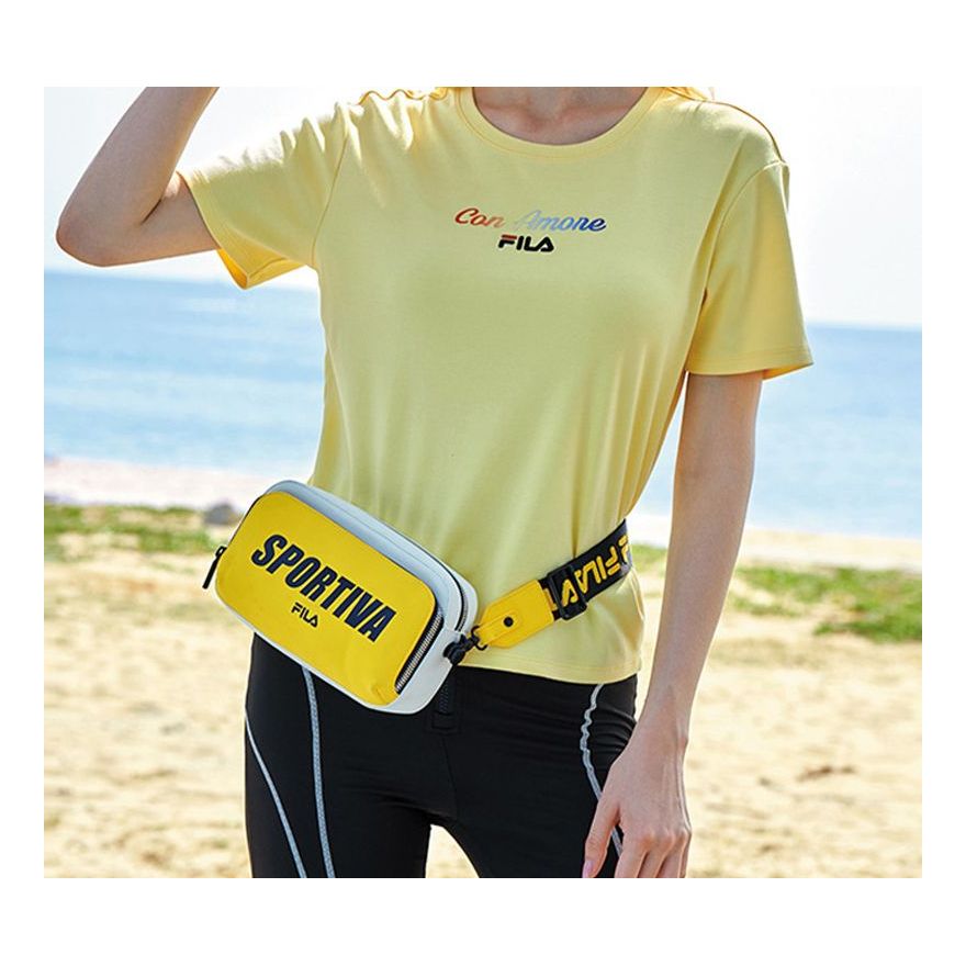 (WMNS) FILA Colorful Alphabet Printing Short Sleeve Light Yellow F11W028112F-YE