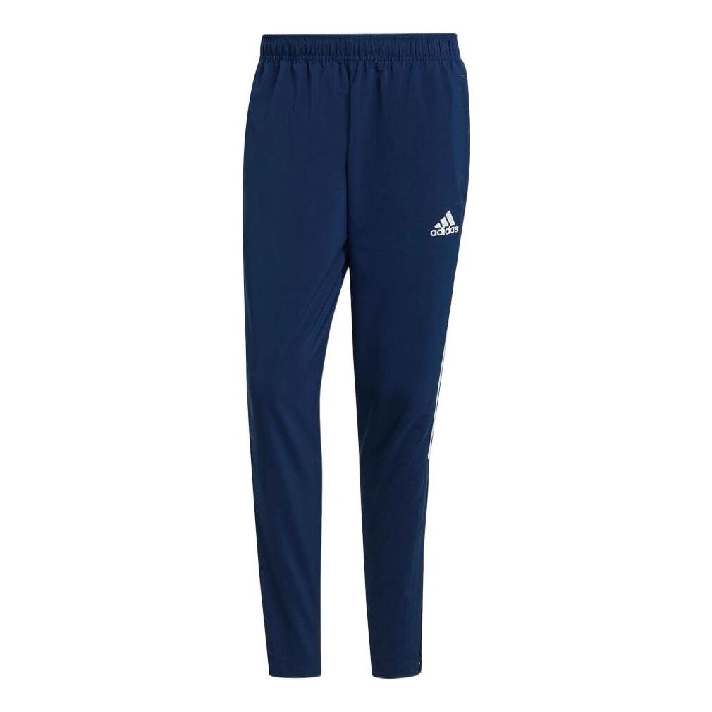 Men's adidas Solid Color Side Stripe Logo Sports Pants/Trousers/Joggers Japanese Version Blue GH4470