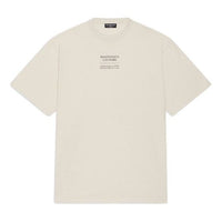 Men's Balenciaga FW21 Alphabet Printing Short Sleeve Beige 651795TJV909054