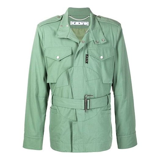 Men's Off-White SS21 Detail Jacket Green OMEL016R21FAB0015910