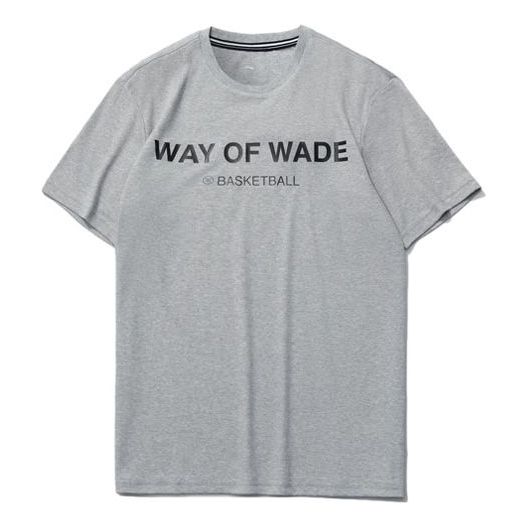Li-Ning Wade Series Alphabet Printing Sports Round Neck Short Sleeve Gray AHSR229-5