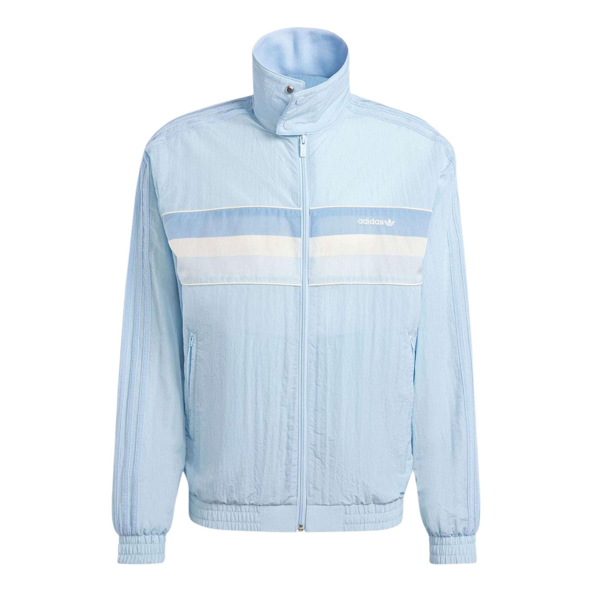 adidas 80s Nylon Archive 3-Stripes Track Top Asia Sizing 'Blue' JC6518
