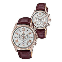 Casio Edifice Sheen Analog Watch 'Brown Gold White' EFB-620CGL-7A&SHE-5520CGL-7A