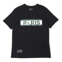 Air Jordan x PSG Wordmark Tee 'Black Green' DB6511-010
