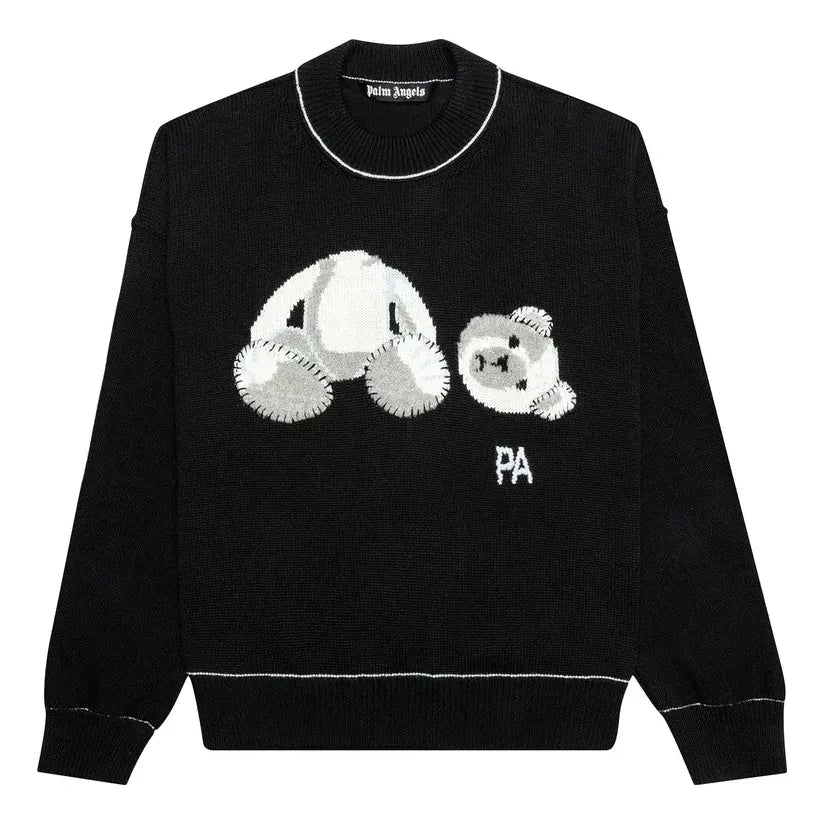 Palm Angels Ice Bear Sweater 'Black White' PMHE007E20KNI0011001