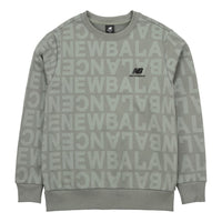 New Balance Men's New Balance Logo Full Print Sports Round Neck Pullover Olive Green AMT14333-OLG