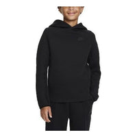 (GS) Nike Sportswear Tech Fleece Logo Pullover Hoodie 'Black' FD3291-011