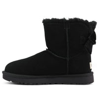 (WMNS) UGG Mini Bailey Bow Velvet Ribbon 2.0 Fleece Lined Black 1118975-BLK