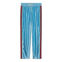 Gucci Shiny Jersey Jogging Pant With Web 'Azure' 654748-XJDE6-4670