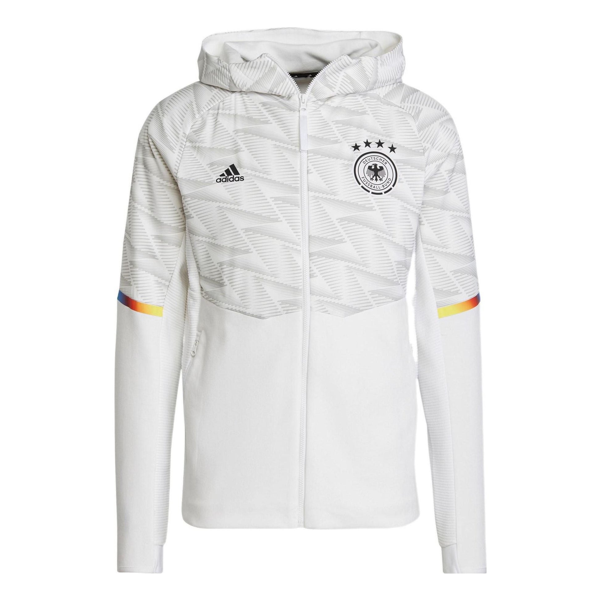 adidas Germany Game Day Full-Zip Travel Hoodie 'White' IC4377