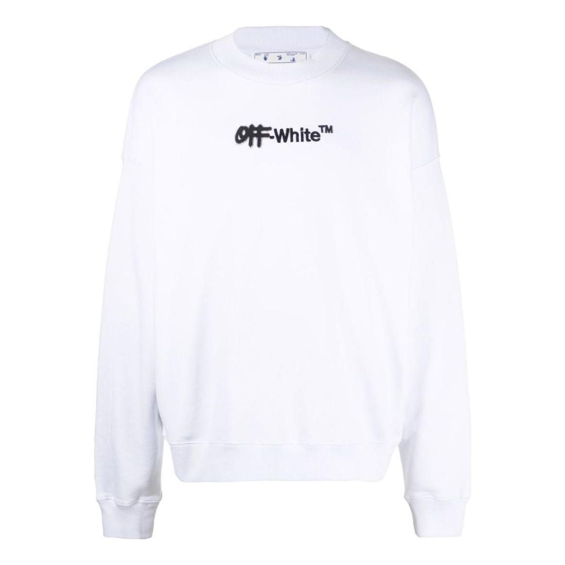 Men's Off-White FW22 Alphabet Printing Pullover Round Neck Long Sleeves Version White OMBA054F22FLE0010110
