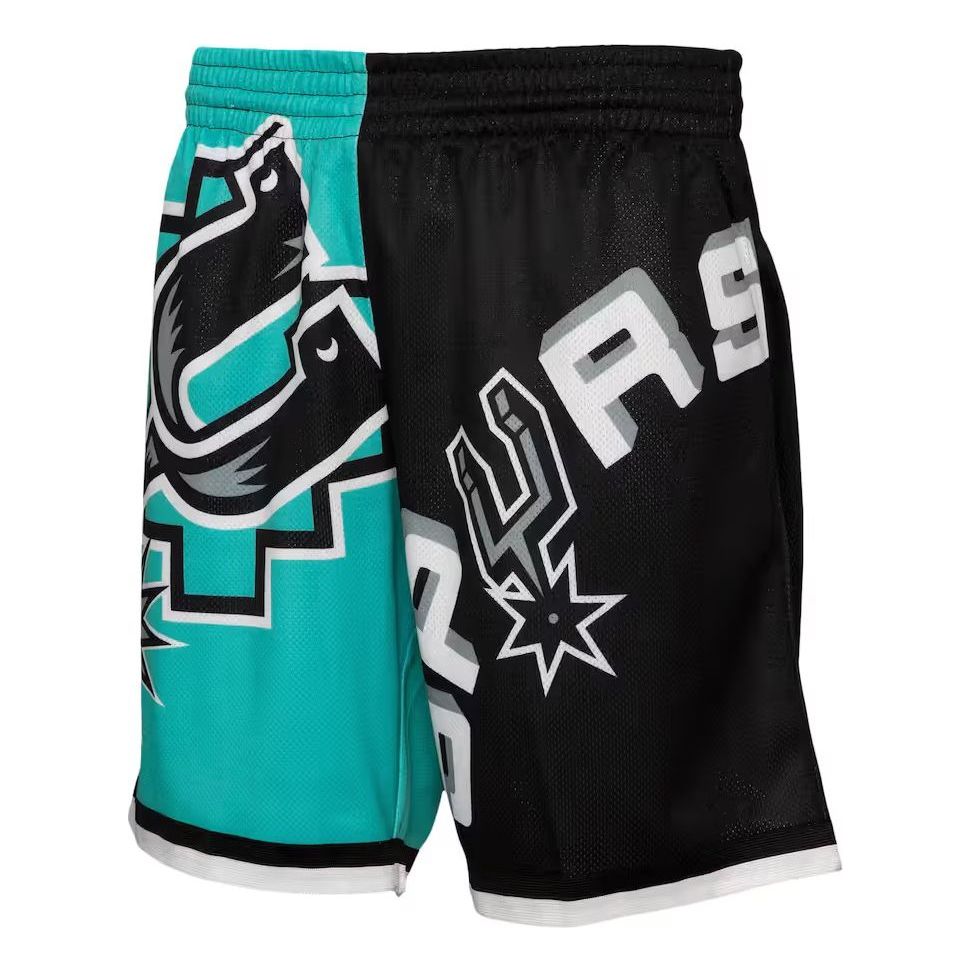 Mitchell & Ness x NBA Big Face Fashion Shorts 5.0 'San Antonio Spurs' PSHR4851-SASYYPPPBLCK