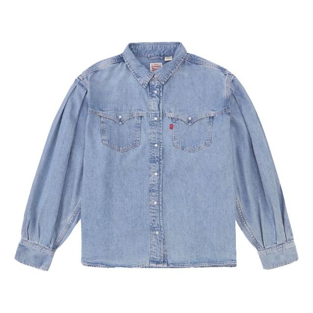 Levis Pocket lapel Loose Denim Shirt Light Blue 29321-0003