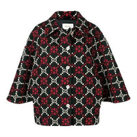 (WMNS) Gucci GG Diamond Wool Cape Coat 'Red Black' 543342-Z507-M1210