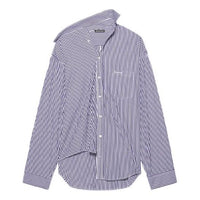 Balenciaga FW21 Stripe Long Sleeved Shirt Dark-Blue 663034TIM368502