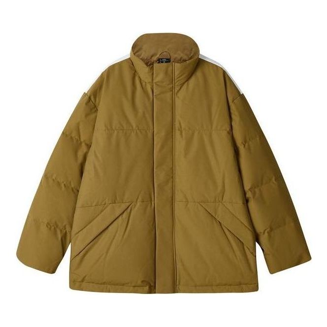 Skechers Sport Lifestyle Series Letter Printed Zip-up Down Jacket 'Tan' L423M087-01N2