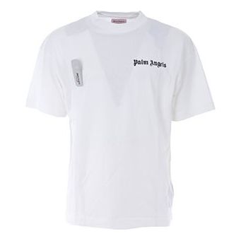 Men's PALM ANGELS Brown LOGO Printing White PMAA001F18413018-A18