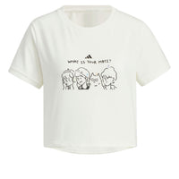(WMNS) adidas Graphic Crop T-Shirt Asia Sizing 'White Black' JN6663
