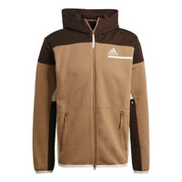 Men's adidas Z.N.E. Zipper Hooded Jacket Brown GN6833
