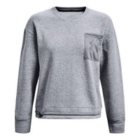 (WMNS) Under Armour Rival Mesh Fleece-Lined Pullover Sweatshirt 'Grey' 1365847-035