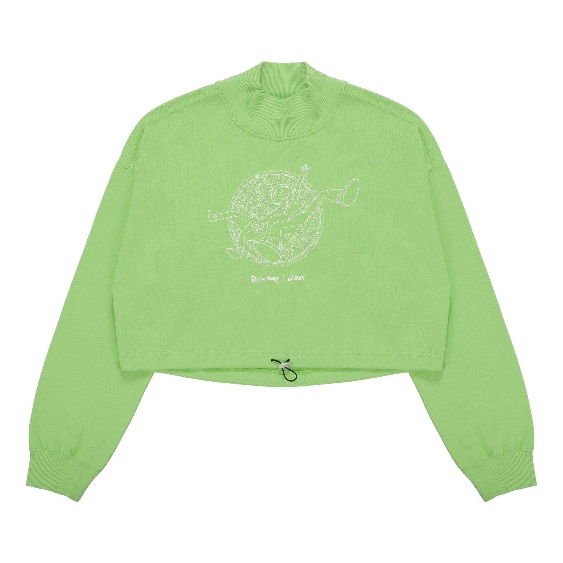 (WMNS) ASICS x Rick and Morty Crossover Retro Sports Half Turtleneck Pullover Light Green Hoodie 2202A038-300