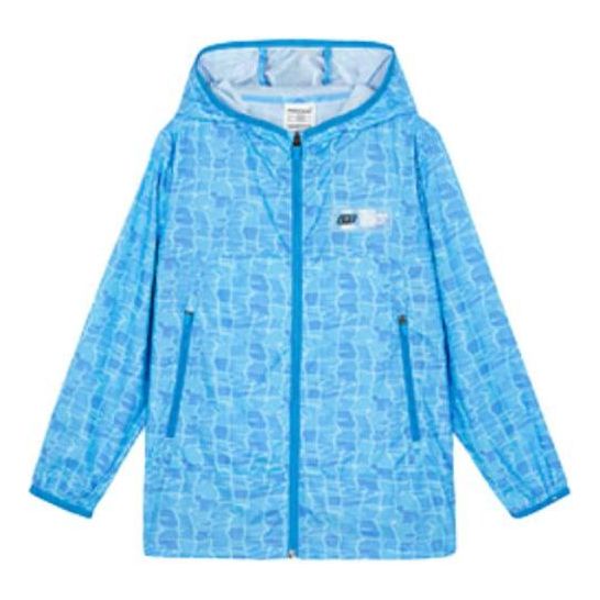 (GS) Skechers Hooded Zipper Pocket Sun Protection Jacket 'Blue White' P222B007