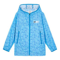 (GS) Skechers Hooded Zipper Pocket Sun Protection Jacket 'Blue White' P222B007
