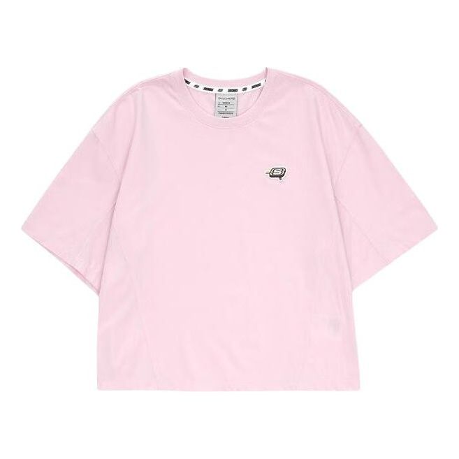 (WMNS) Skechers Logo Printed Tee 'Pink' L223W070-01SX