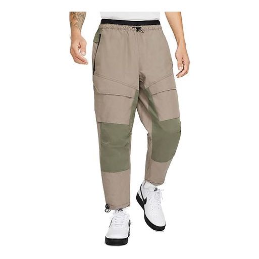 Nike Sportswear Tech Pack Colorblock Woven Casual Long Pants Olive Grey Gray CZ1623-040