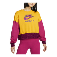 (WMNS) Nike Craftlectics Crewneck Sweatshirt 'Yellow Pink' DM6322-743