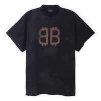 Balenciaga Crypto T-shirt Oversized 'Black Faded' 739028TOVN81055