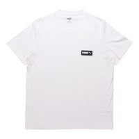 PUMA Fuslon Minimalistic Chest Alphabet Logo Label Short Sleeve White 582687-02