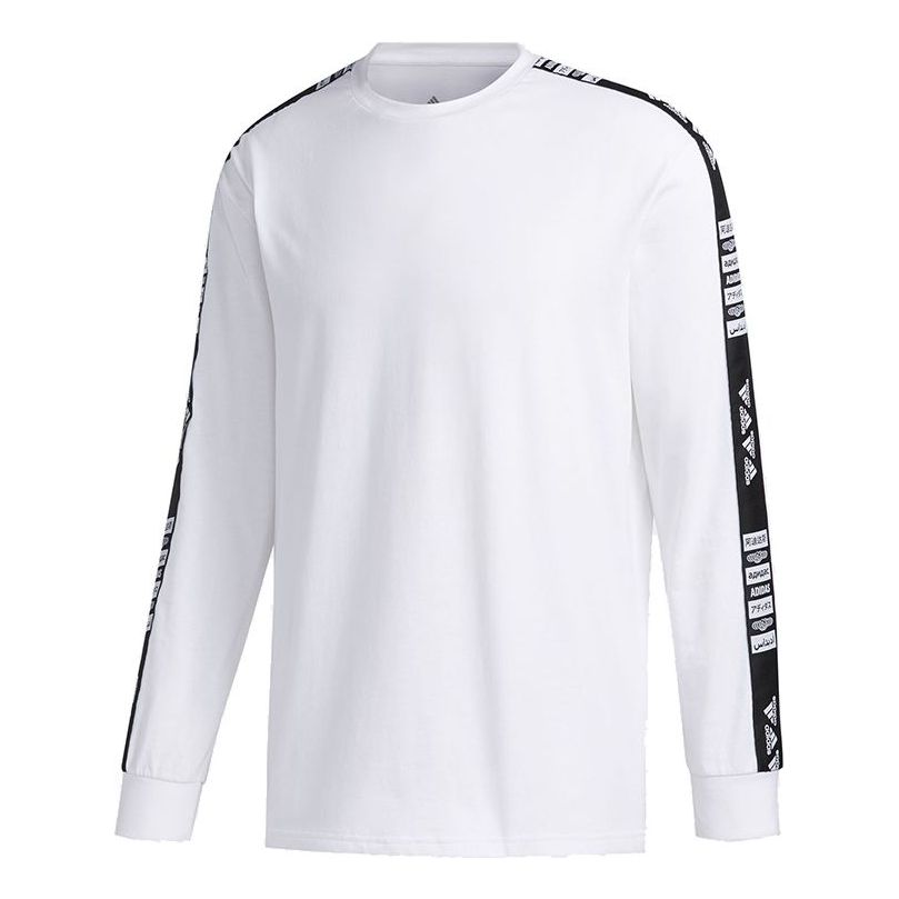 adidas logo Applique Casual Round-neck Tee Men White GE5508