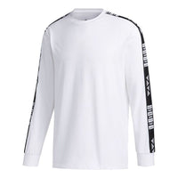 adidas logo Applique Casual Round-neck Tee Men White GE5508