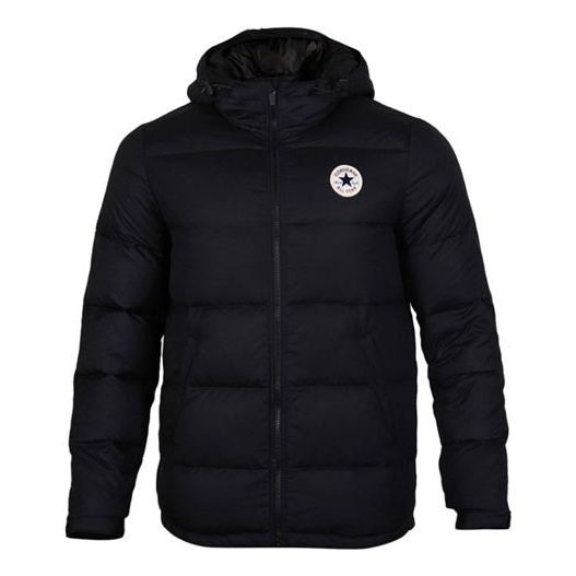 Converse Short Hooded Sports Down Warm Jacket Asia Sizing 'Black' 10004603-A02