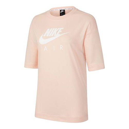 (WMNS) Nike Air Alphabet Logo Printing Sports Short Sleeve Pink CJ3106-664