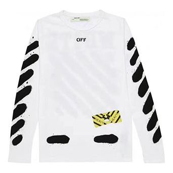 Off-White OW White Splash Ink Graffiti Long Sleeves 'White Black' OW-18SS-012